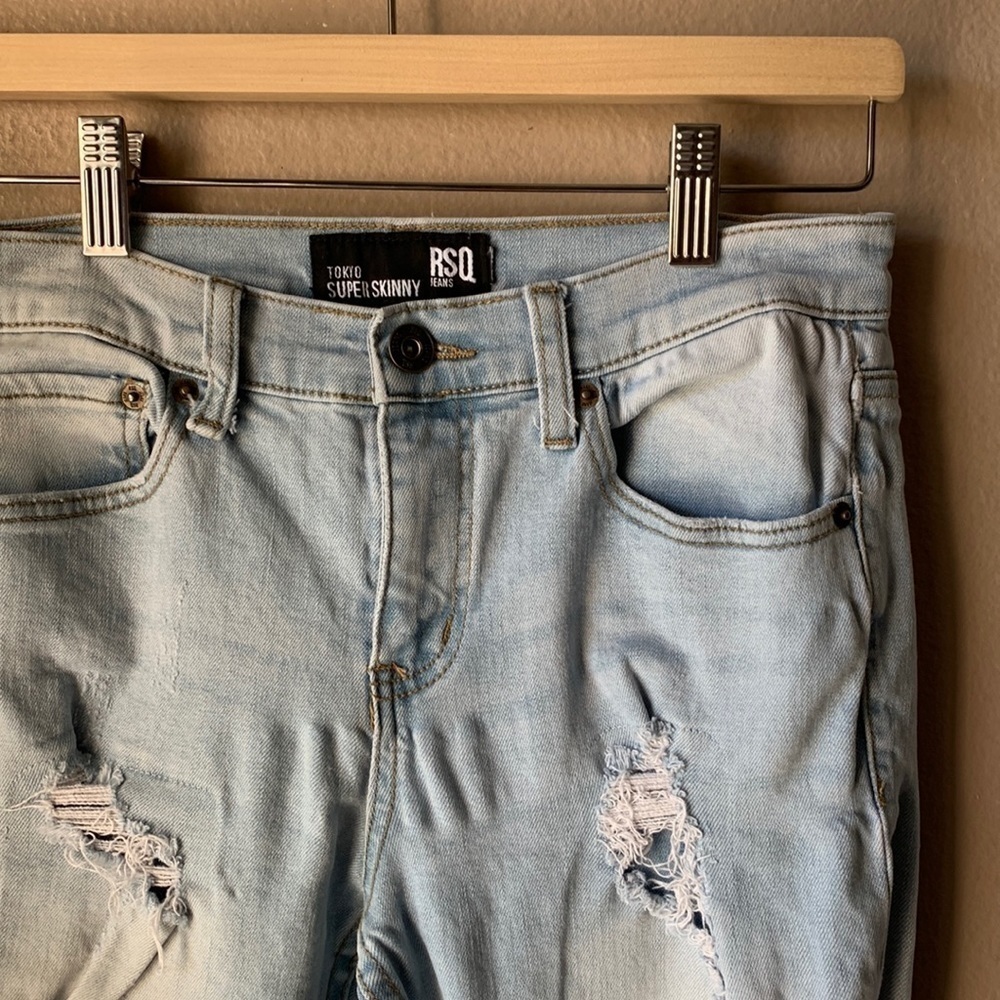 RSQ Tokyo Super Skinny Ripped Distressed Jeans